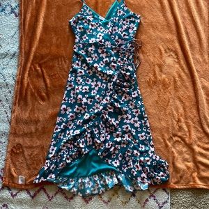 Lulu midi dress wrap floral NWOT